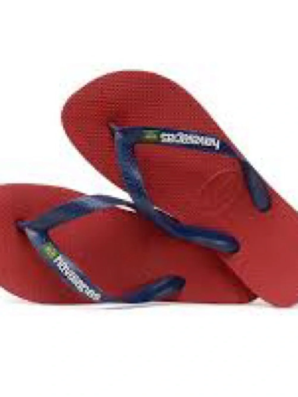 Havaianas Kids Red Flip Flops with Navy Straps